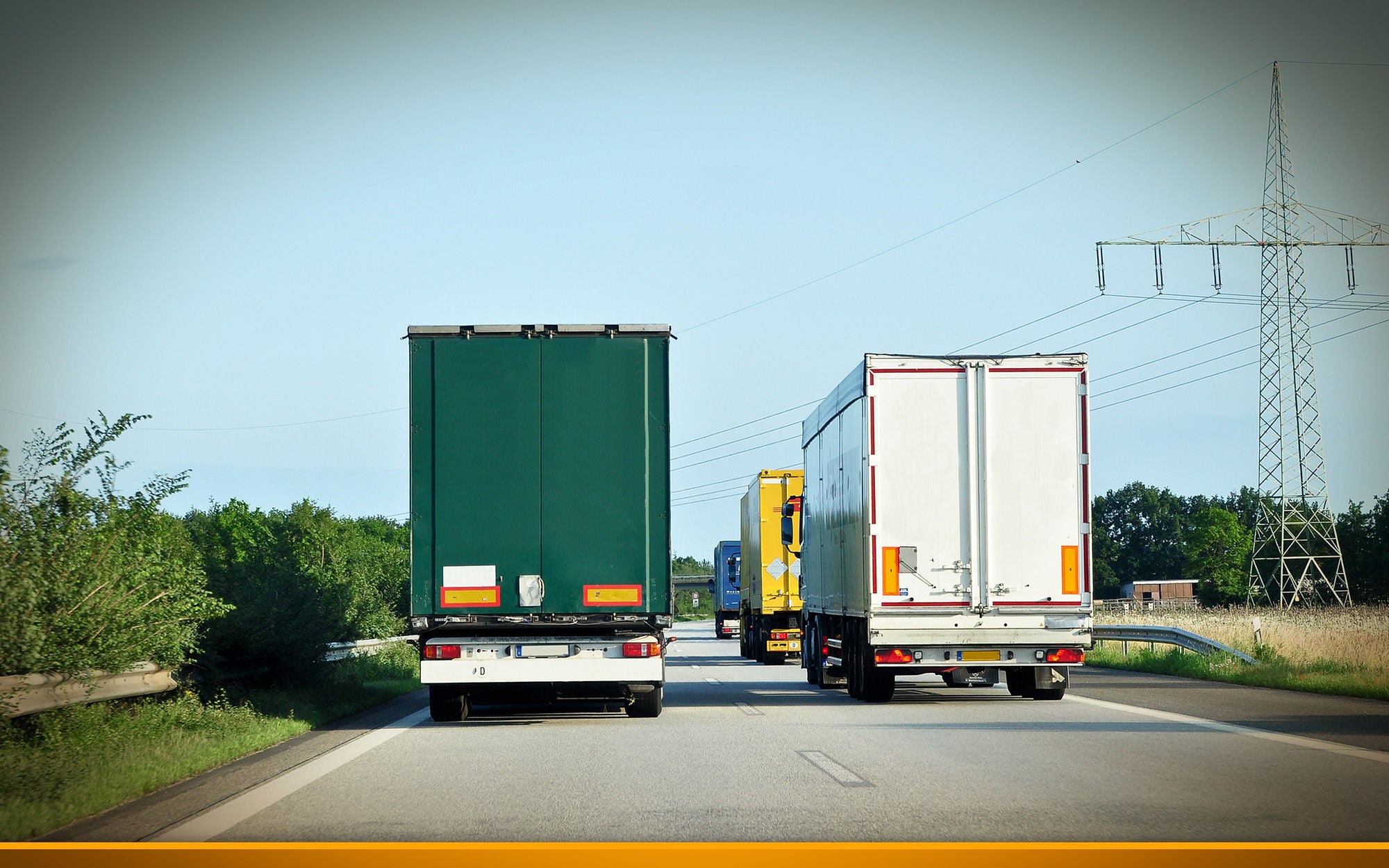 Overtaking trucks on the highway