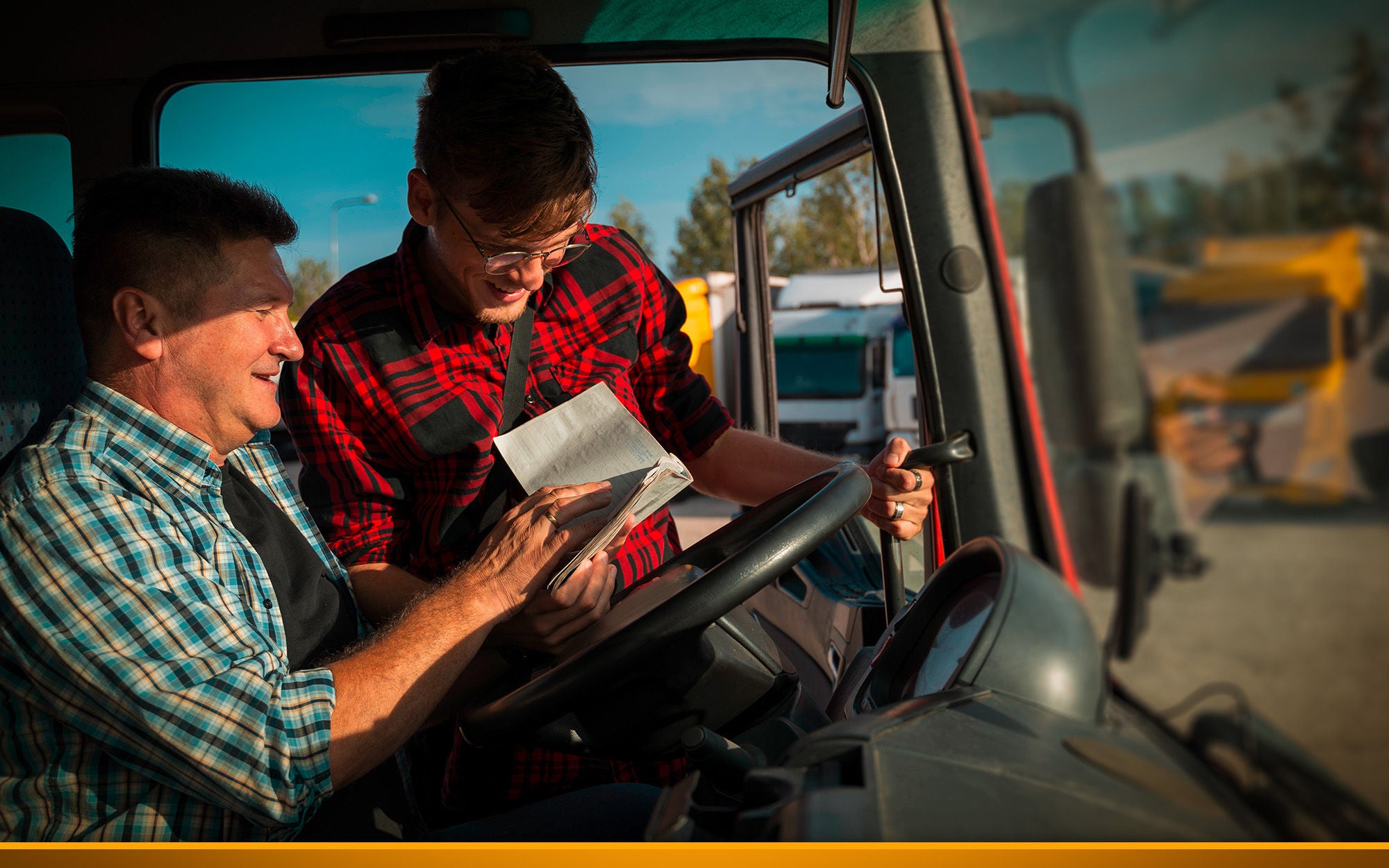 young and old truck driver