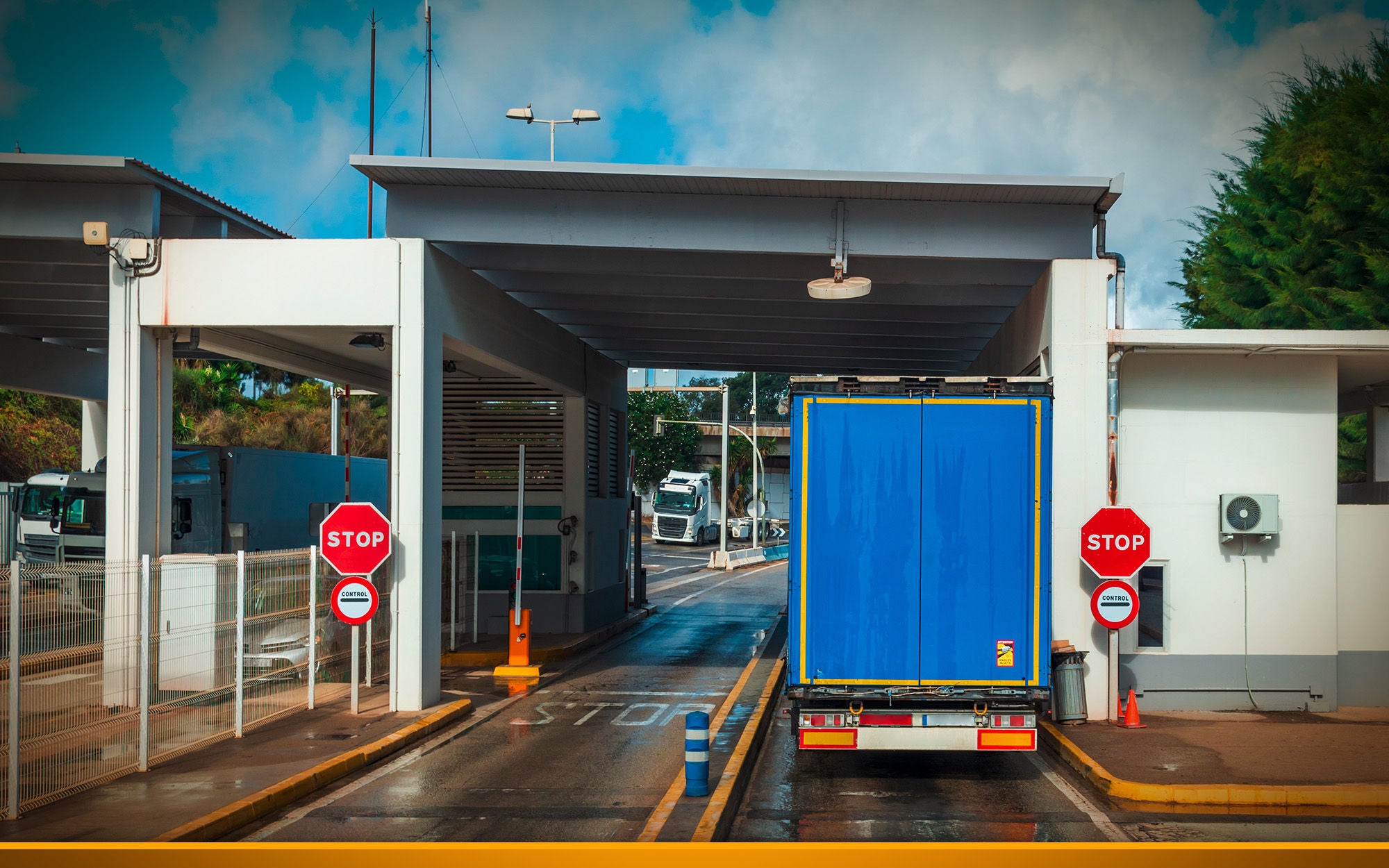 truck at the border checkpoint