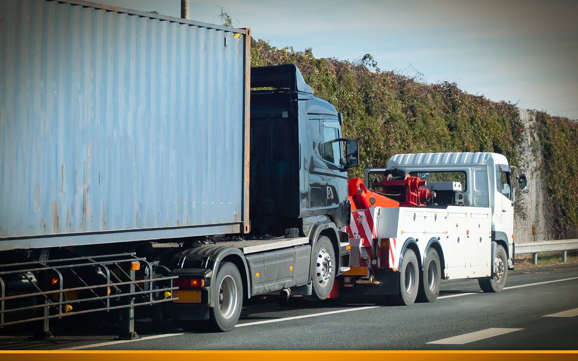 truck is towed away